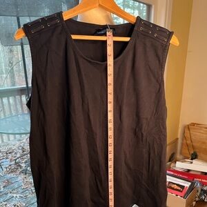 Rafaella plus size sleeveless top with shoulder detail Midnight Navy size 3X